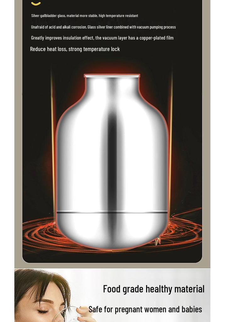 Large Capacity Press-Type Insulated Glass Liner Thermos Kettle
