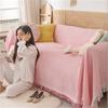 Double Sided Usable Sofa Cover High Quality Cotton Yarn Tassel Edge Anti Slip Cover Seasonal Universal Dust Slipcover Blankets