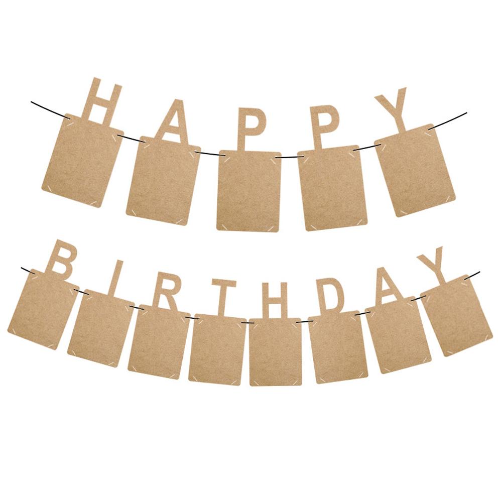 

Runtowo Happy Birthday Photo Banner , Paper Photo Frame Flag , Birthday Party Decoration