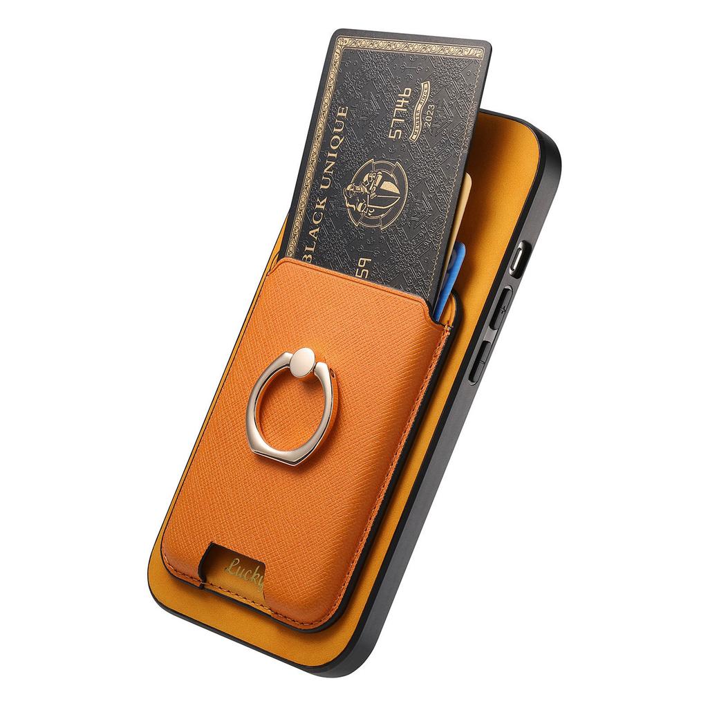 For iPhone 17 Pro Magnetic Case Detachable Card Bag Leather Back Cover with Kickstand