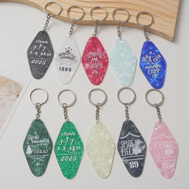 Acrylic Keychain Diamond Nameplate for Hotel Room Numbers