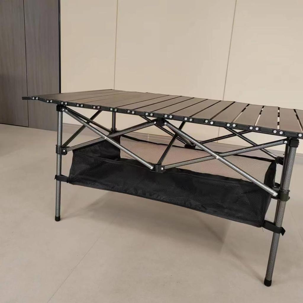 Lightweight Aluminum Folding Camping Table (47.24” x 21.65” x 19.69”),Portable Roll-Up Table for Outdoor, Camping, Beach, BBQ, Patio, and