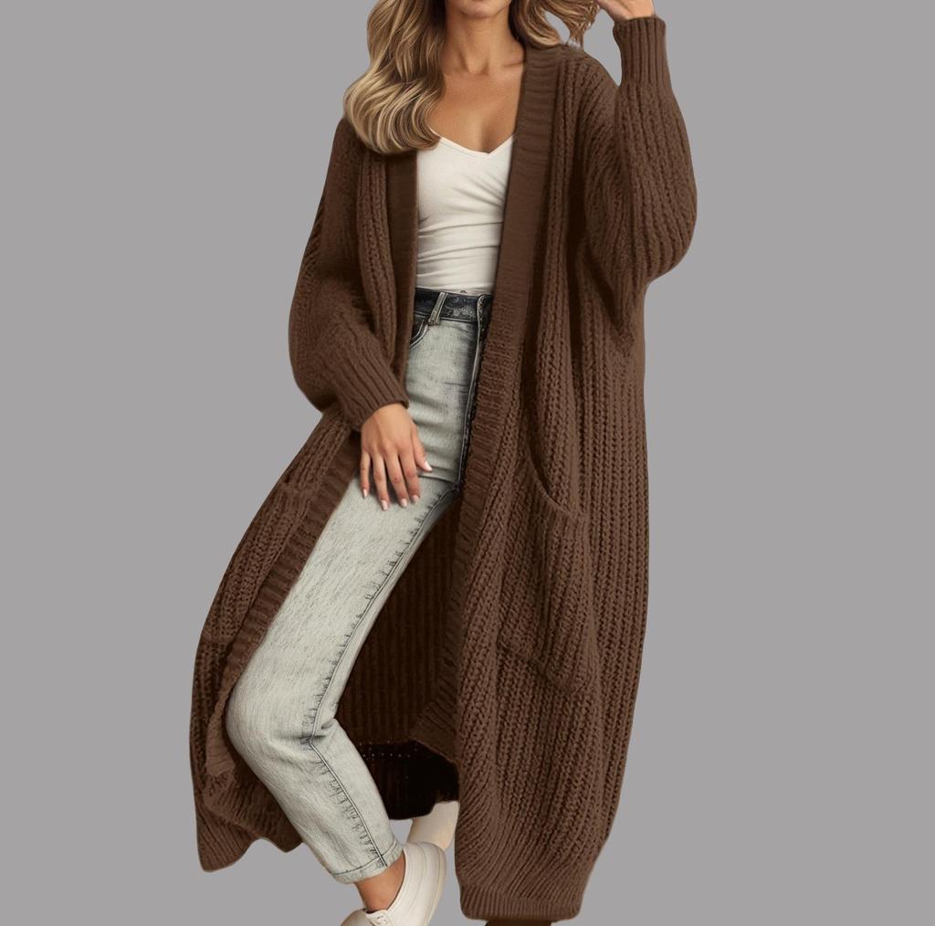 Women's Loose Knit Cardigan - Long Sleeve, Buttoned, 13 Colors for Autumn/Winter
