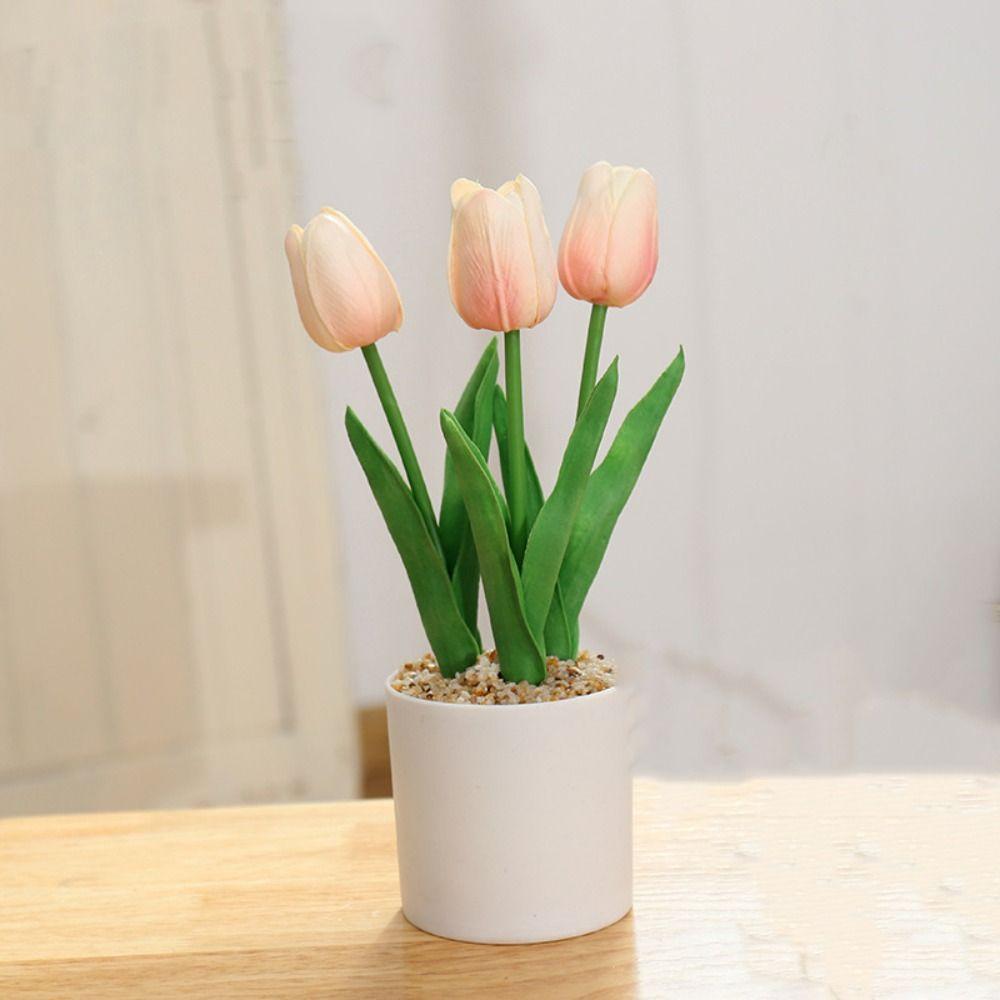 

3 Heads Artificial Bonsai Flowers PU Flowers Fake Plants Home Decor