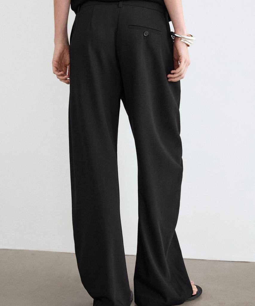 Masimodutti Wool Blend Stitch Detail Pants