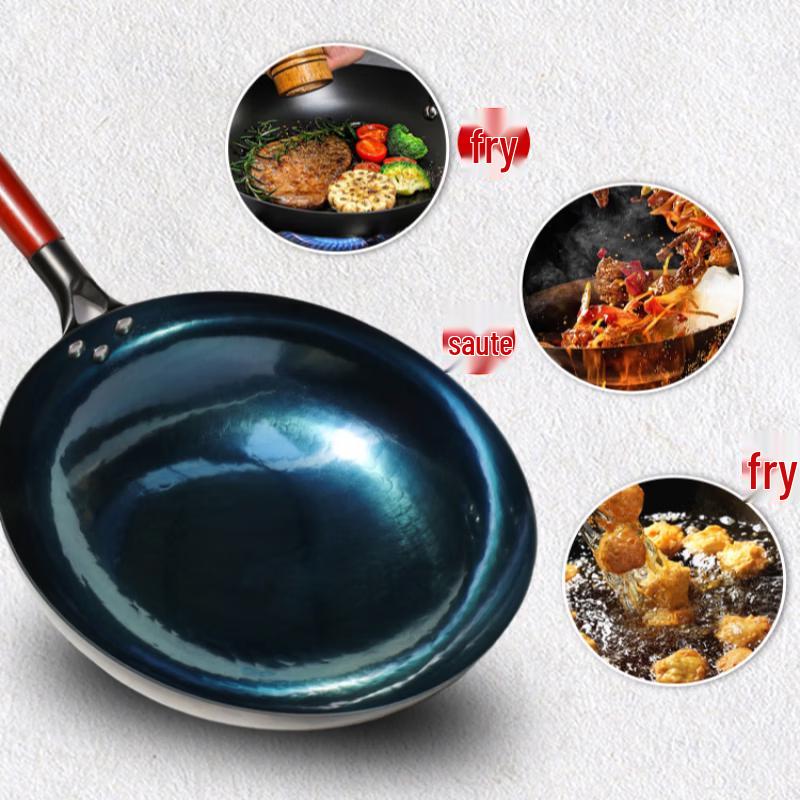 Wutuo Zongshi Forged Wrought Iron Flat-Bottom Wok