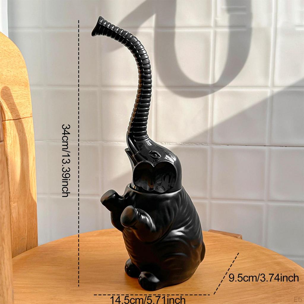 Elephant Shape Toilet Brush with Holder Long Handle Accessories Bathroom Cleaning Tool