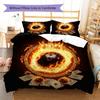 Brennende Kugel Muster Bettwäsche Steppdecke Set Bettbezug Kissenbezug Heimdekoration Geburtstagsgeschenk (1 Bettbezug + 2 Kissenbezüge, ohne Füllung)