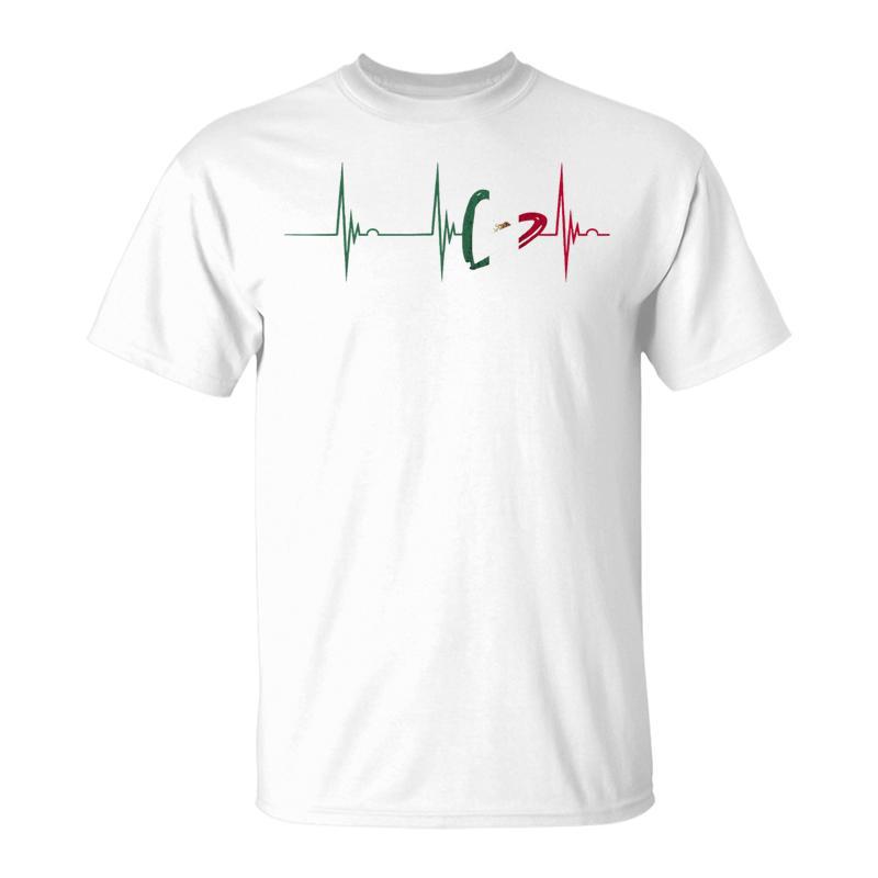 Mexico Heart Mexico Flag Heartbeat Ekg Pulse Mexican Roots T-Shirt