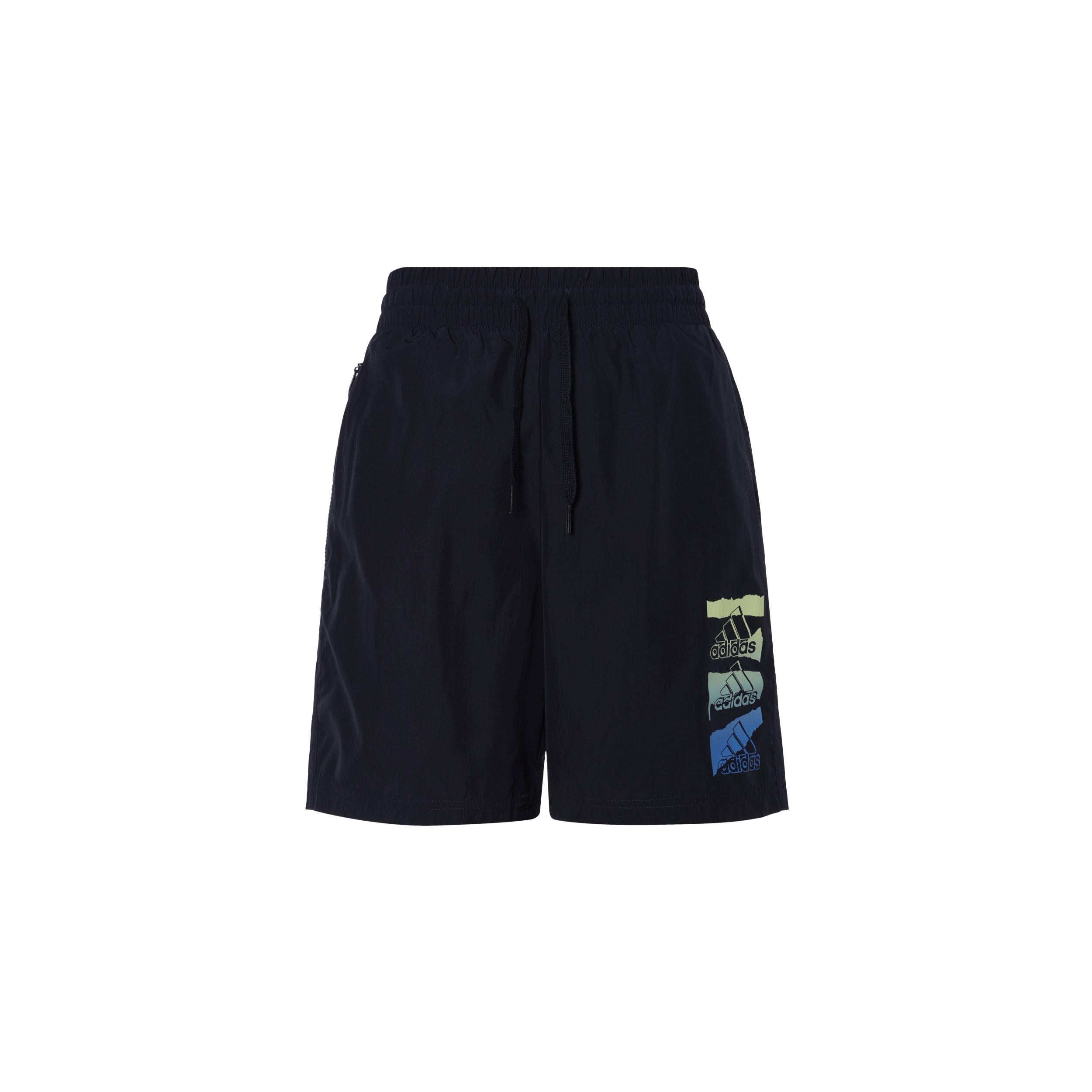 Men s adidas Solid Color Logo Straight Casual Sports Shorts Blue HE4307 M