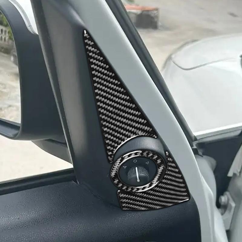 Carbon Fiber Car Accessories A-pillar Decorative Panel Set Modified Interior Trim Soft Cover Sticker For Fiat 500L 2014-