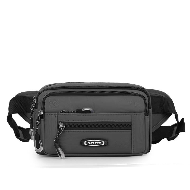 

Поясная сумка многофункциональная мужская спортивная нагрудная сумка для мобильного телефона многослойная сумка-кроссбоди для поездок серый