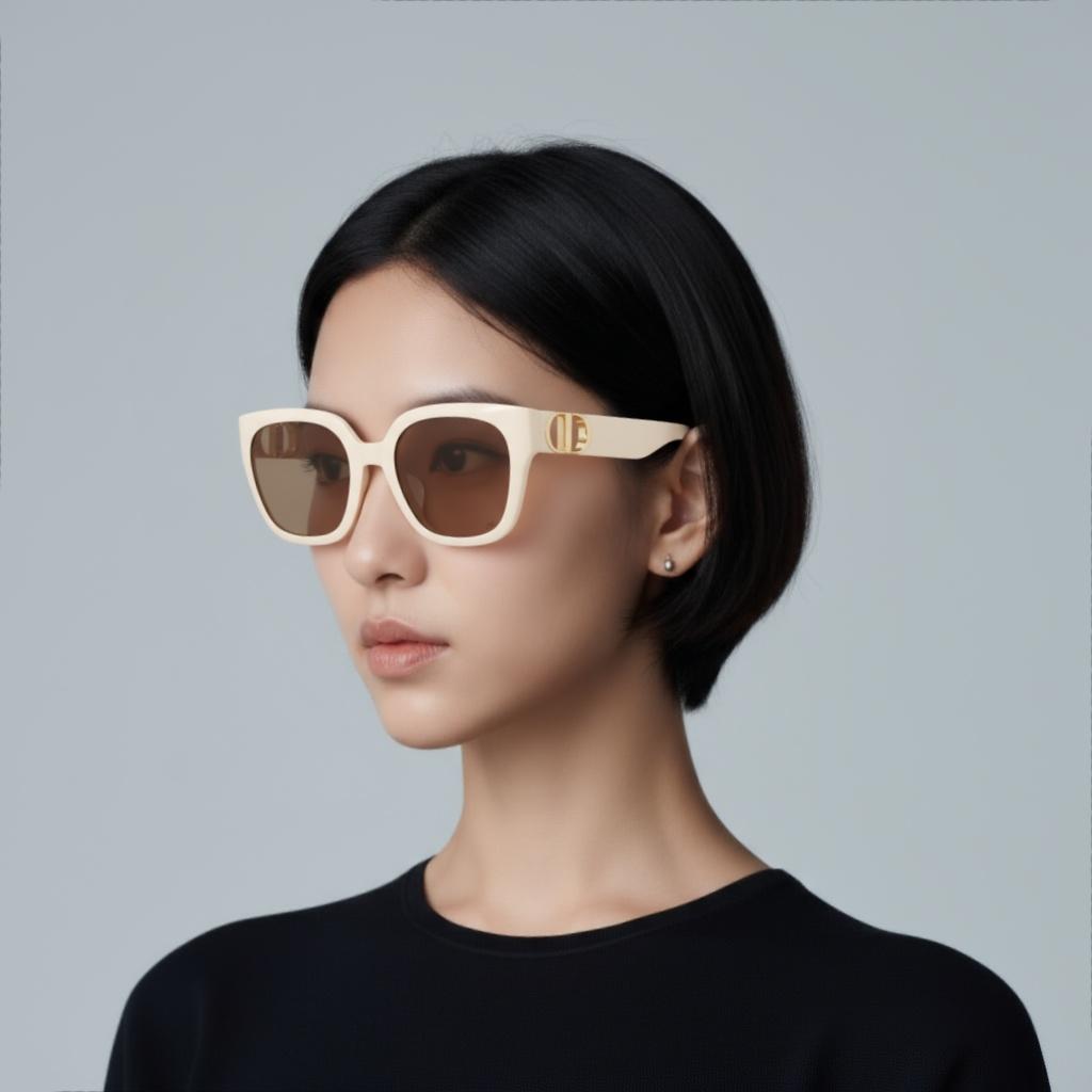 Dior 30 Montaigne S10F Series Logo Hinge Hollow CD Logo Irregular Shape Sunglasses Women Sunglasses Off-White 30MS10FXR-95M0