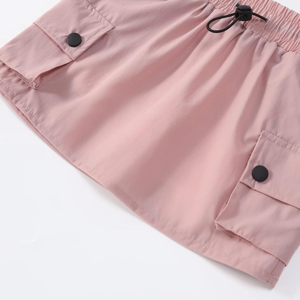 Girls Skirt Spring Summer Casual Short Overallskirt Fashion Pockets A-line Skirt for Kids Teenage Children Skirt 12 13 14 Years