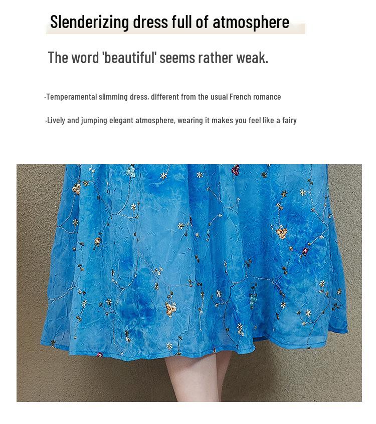 Women's Summer Slimming Tie-Dye Tencel Floral Long Dress