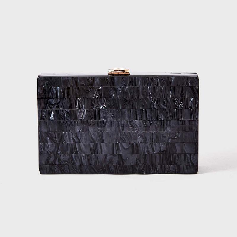 Clutch Bag Crossbody New Fashion Stripes Patchwork Shoulder Pearlized Acrylic Party Women's Small Purse Luxury Designer Bags