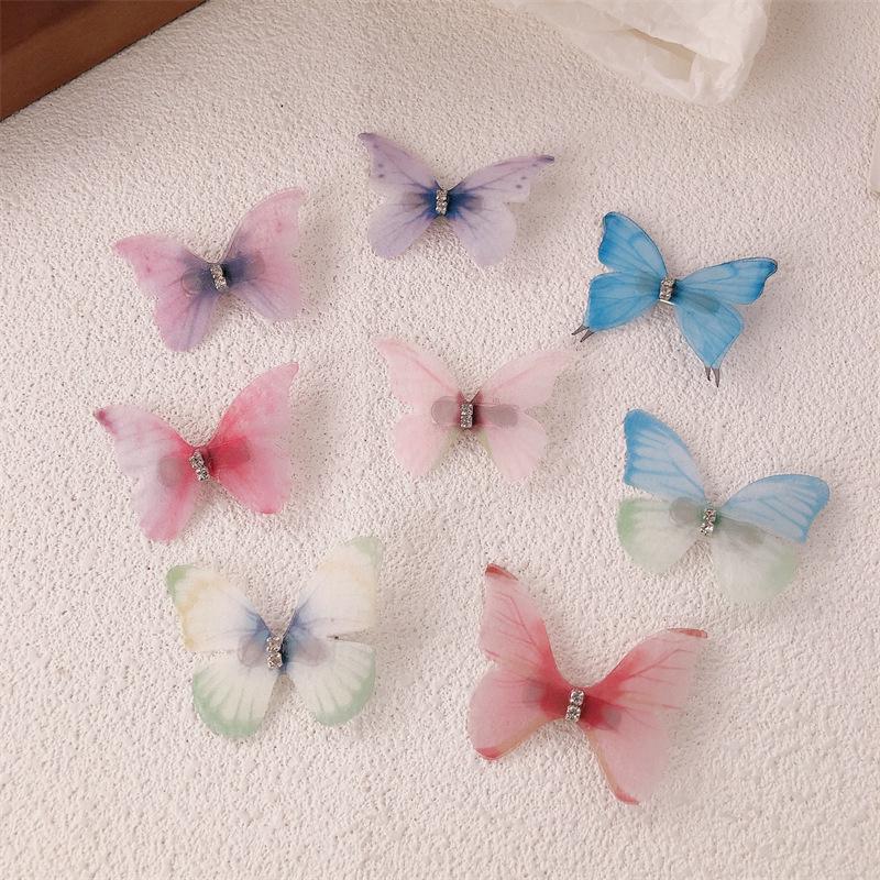 Ethereal Vintage Butterfly Hairpin - Elegant Sheer Tulle Hair Accessory