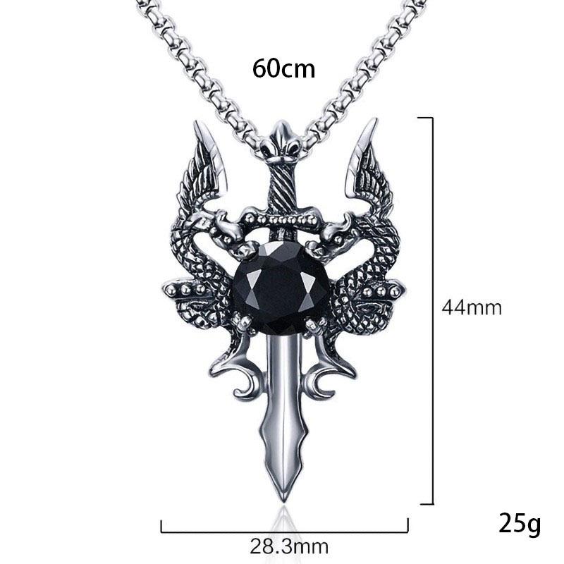 Collier Croix Double Dragon Rubis 2024 - Pendentif Personnalisé en Acier Inoxydable pour Hommes et Femmes