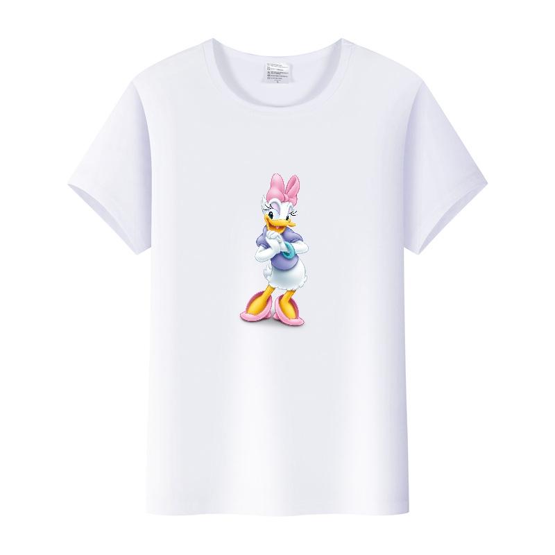 Casual Disney Cartoon Minnie Summer Blouses Men T-shirt White 2000s Tees Women Tshirt Ladies Mickey Mouse Tops Oversized Clothes