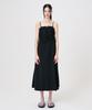 Etmont Slip Heart Neck Shirring Dress, Black