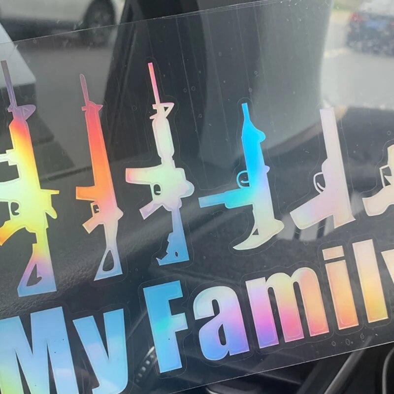 1PCS Hot Selling MY FAMILY Car Stickers Gun Decoration Car Motorcycle Electric Car Decoration Stickers