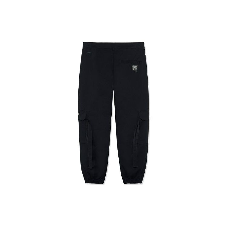 Li-Ning Badfive Long Embroidered Logo Loose Joggers with Elastic Ankles Men Bottoms Black AKXR619-1