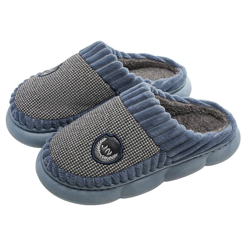 Men's Plus Size Warm Cotton Slippers - Autumn/Winter 2025, Indoor Non-Slip Plush
