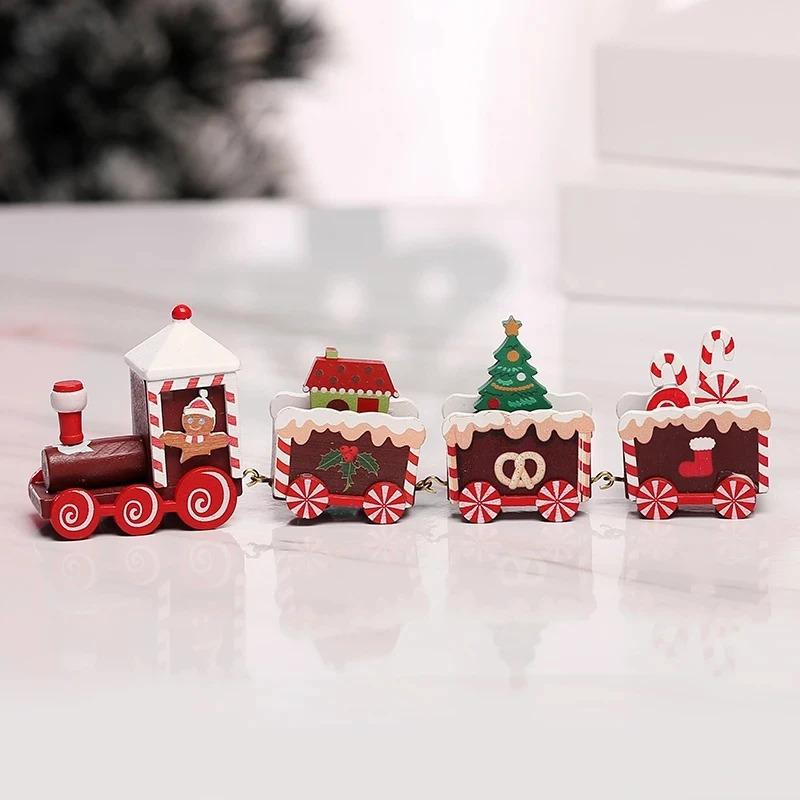 Wooden Train Christmas Ornament - Home Table Decoration, Ideal for Xmas Gifts & Holiday Decor (Noel/Natal/Navidad)