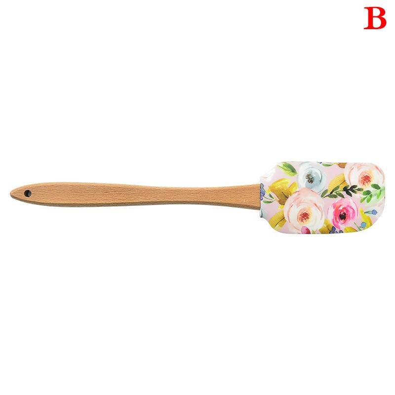 

Антипригарная силиконовая посуда с деревянной ручкой, наборы лопаток, ложек, кистей, красочные инструменты для выпечки и кухни, 30,5 см