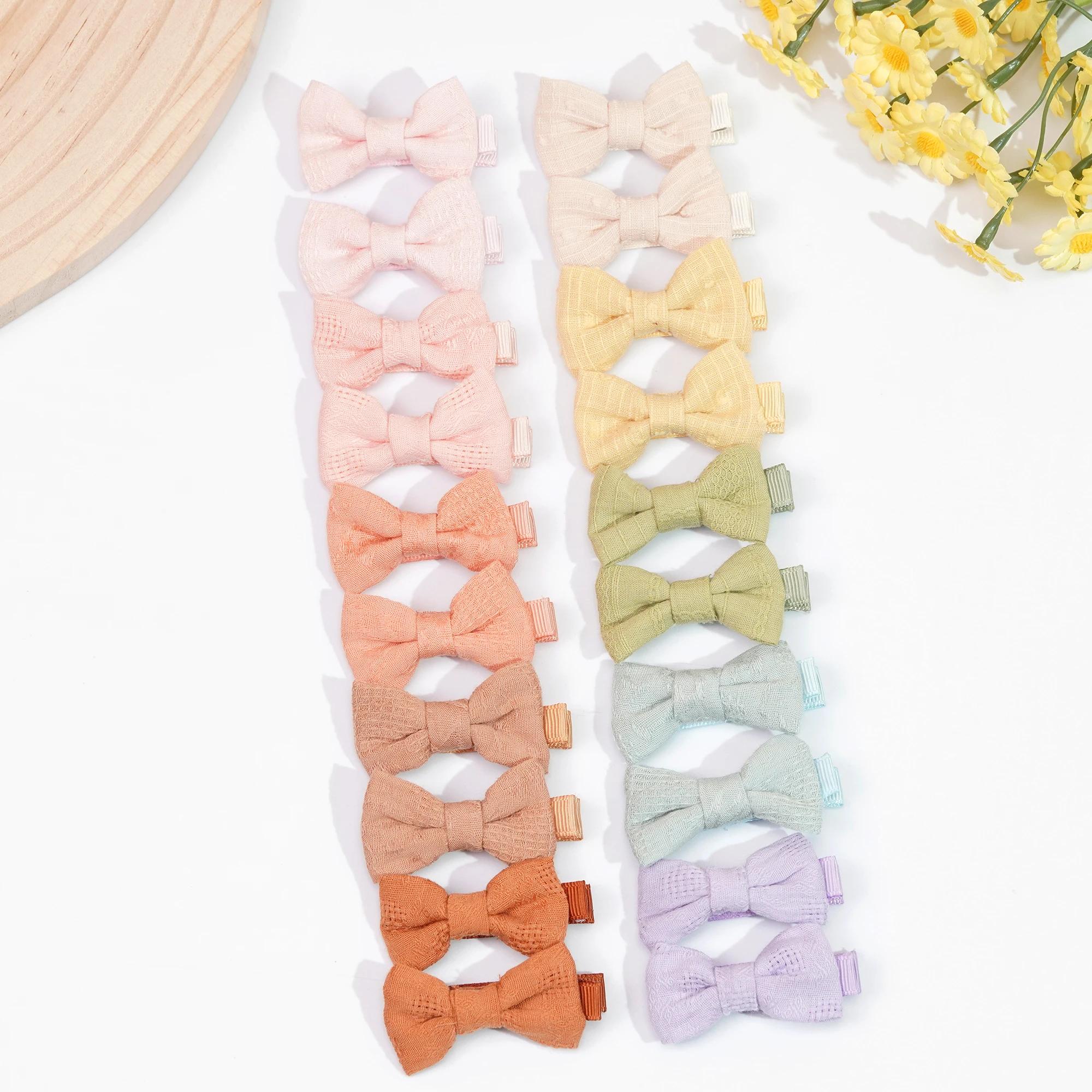 

20 шт. 2 Детские бантики для волос Заколки для волос, Милые заколки для волос для маленьких девочек Мягкие хлопковые резинки для волос Аксессуары для волос для детей