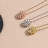 Reversible Clover/Heart Zircon Necklace Stainless Steel Fashion Jewelry for Women