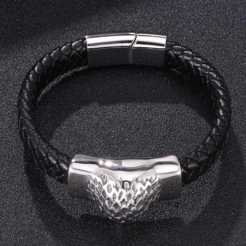 Punk Bird Bracelet Genuine Leather Bracelet Fashion Clasps Male Charm Bangles Male Jewelry Gifts
