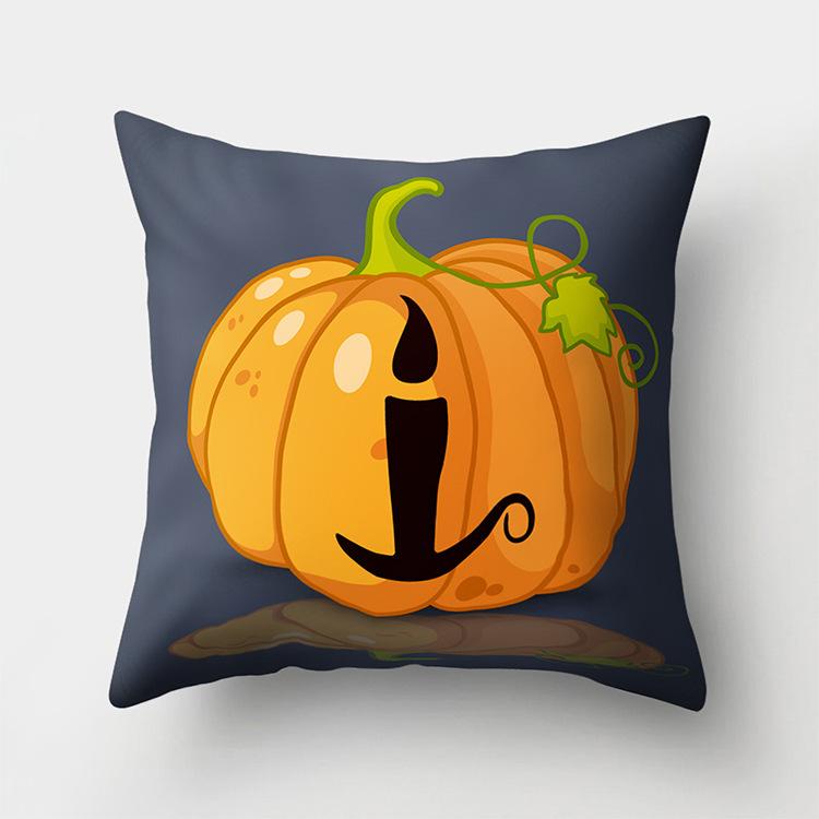 Halloween Theme Ghost Wizard Print Pattern Cushion Cover Home Living Room Sofa Decoration Square Polyester Pillow Pillow Cover