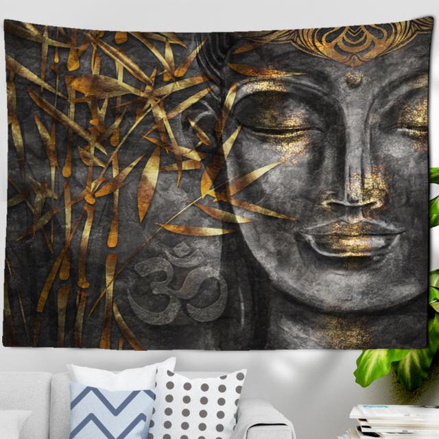 Buddha Print Tapestry Wall Hanging Meditator Backdrop Wall Decoration Indian Boho Mandala Hippie Home Decor Accessories