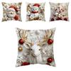 Christmas Santa Snowman Tree Deer Cartoon Pillow Cover Pillowcase For Home Decor