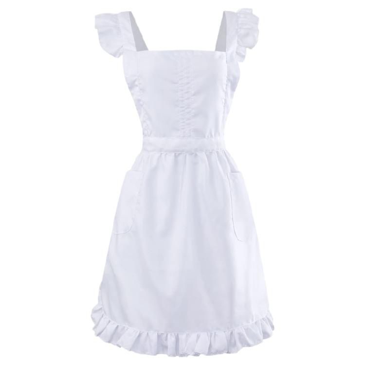 Ретро кухонный фартук для женщин, фартук для выпечки с регулируемыми оборками, фартук горничной, костюм горничной, карнавальный костюм, костюм для косплея. 1