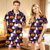 Couples Halloween Print Comfortable Pajama Set for Loungewear