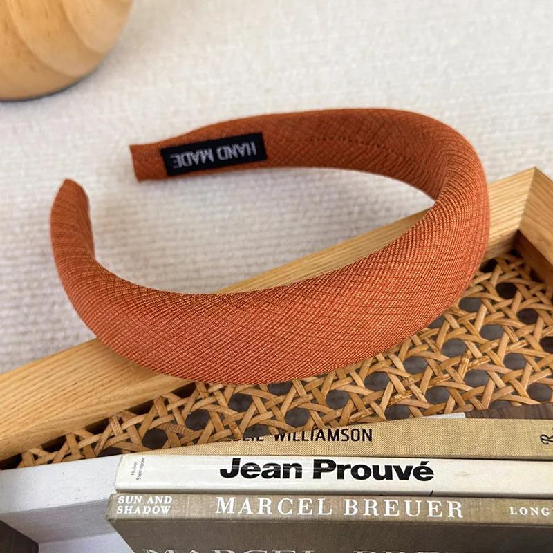 New Pumpkin Color Headband Velvet Sponge Wide Hair Band for Woman Girl Elegant  Hair Hoop Autumn/Winter Fashion Hair Accessories