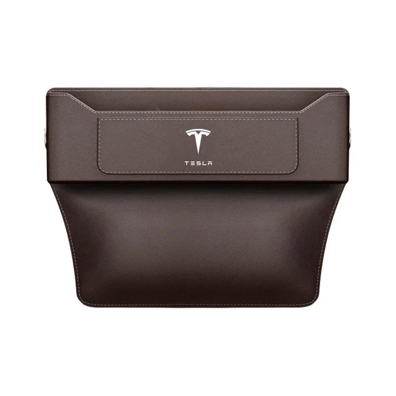 Car Sticker Tesla 1pcs Car Seat Gap Pocket Storage Box Phone Holder Accessories For Tesla Model 3 Y S X Cybertruck Juguete Roads