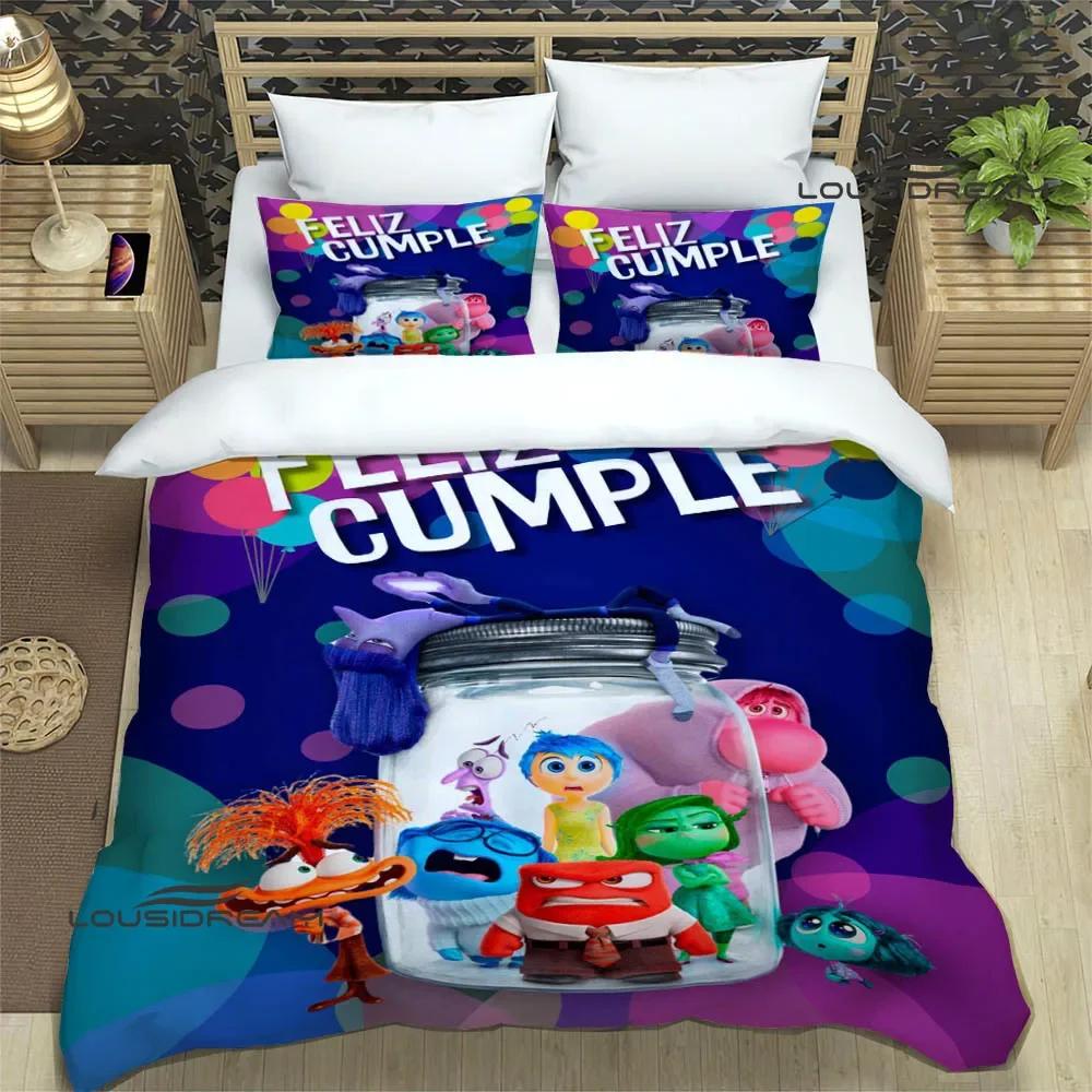 Cartoon Print Inside Out Bedding Sets Pillowcase Children Duvet Cover Bed Comforter Set Bedding Set Luxury Birthday Gift