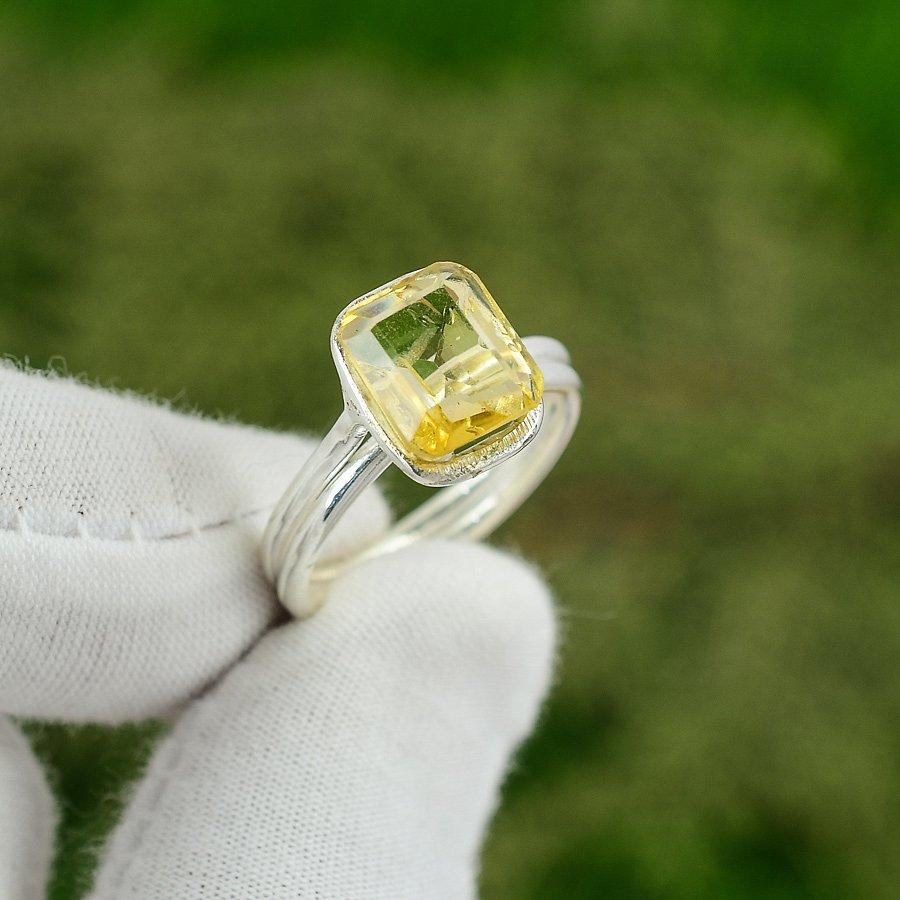 

Citrine Gemstone Promise Statement Daughter Bezel Ring Size 7.5 Sterling Silver 7.5