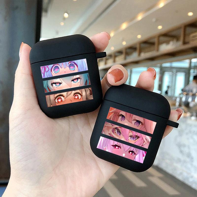 

Мягкий черный силиконовый чехол для Airpods Pro 3 2 1, сексуальный аниме Waifu Girl Eyes, Bluetooth, беспроводной чехол для наушников, чехлы для Airpod