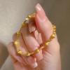 Cat Eye Bead Bracelet, Gold Tone - Xiaohongshu Style Fashion Simulated Gold Jewelry
