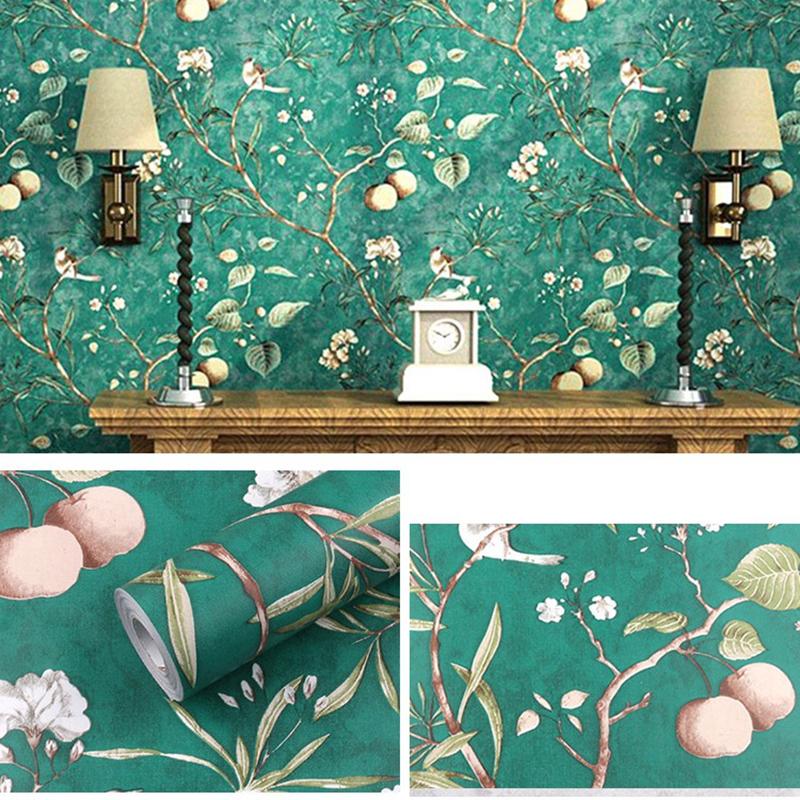 Chinesischer Stil selbstklebende Tapete kleiner frischer warmer Stil Schlafzimmer Wohnzimmer Schreibtisch TV-Hintergrundwand Tapete selbstklebend