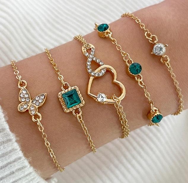 Vintage Mehrschichtiges Kettenarmband Set für Damen – Trendiger Europäischer Stil, Retro Minimalistischer Handschmuck, Grenzüberschreitende Heißverkauf Accessoires