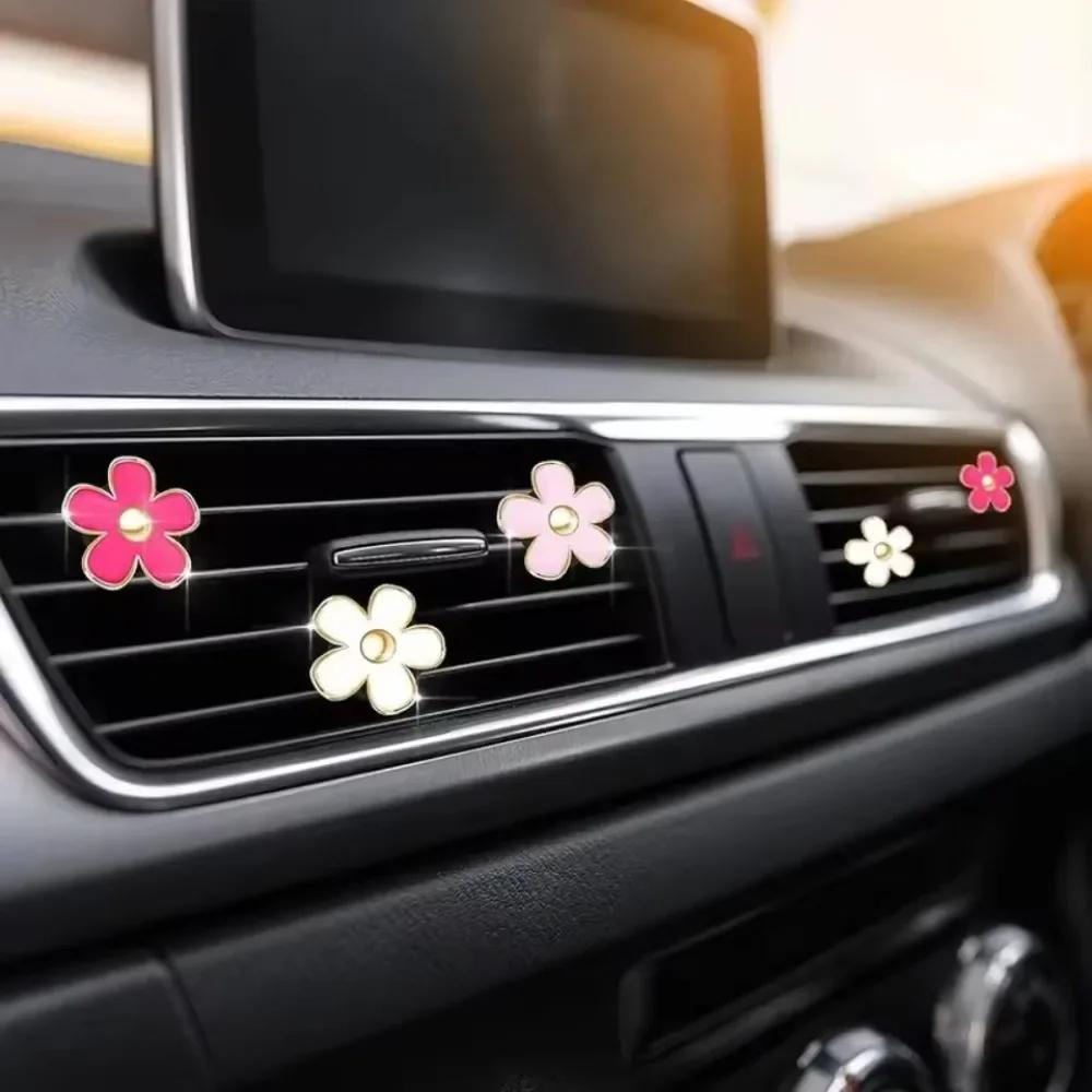 Car Air Outlet Perfume Clip Lovely Flowers Fragrance Clip Car Mini Decoration Perfume Clip Adjustable Aromatherapy Freshener