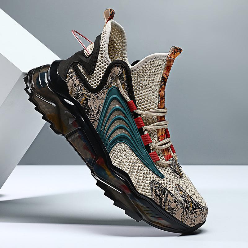 2026 large size mesh shoes men's summer breathable thin mesh sports leisure running fly knitting sports shoes dad shoes