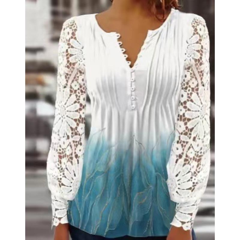 BITCED Women's Fashion Casual Long Sleeve V Neck Blouses & Shirts
