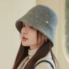 Autumn and Winter New High-end Wool Bucket Hat Women's Elegant Basin Hat Bucket Hat