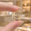 1 Pair Gold/Silver Hoop Earrings for Women, Chunky Triple Split Hoop Earrings, Multi Hoop Statement